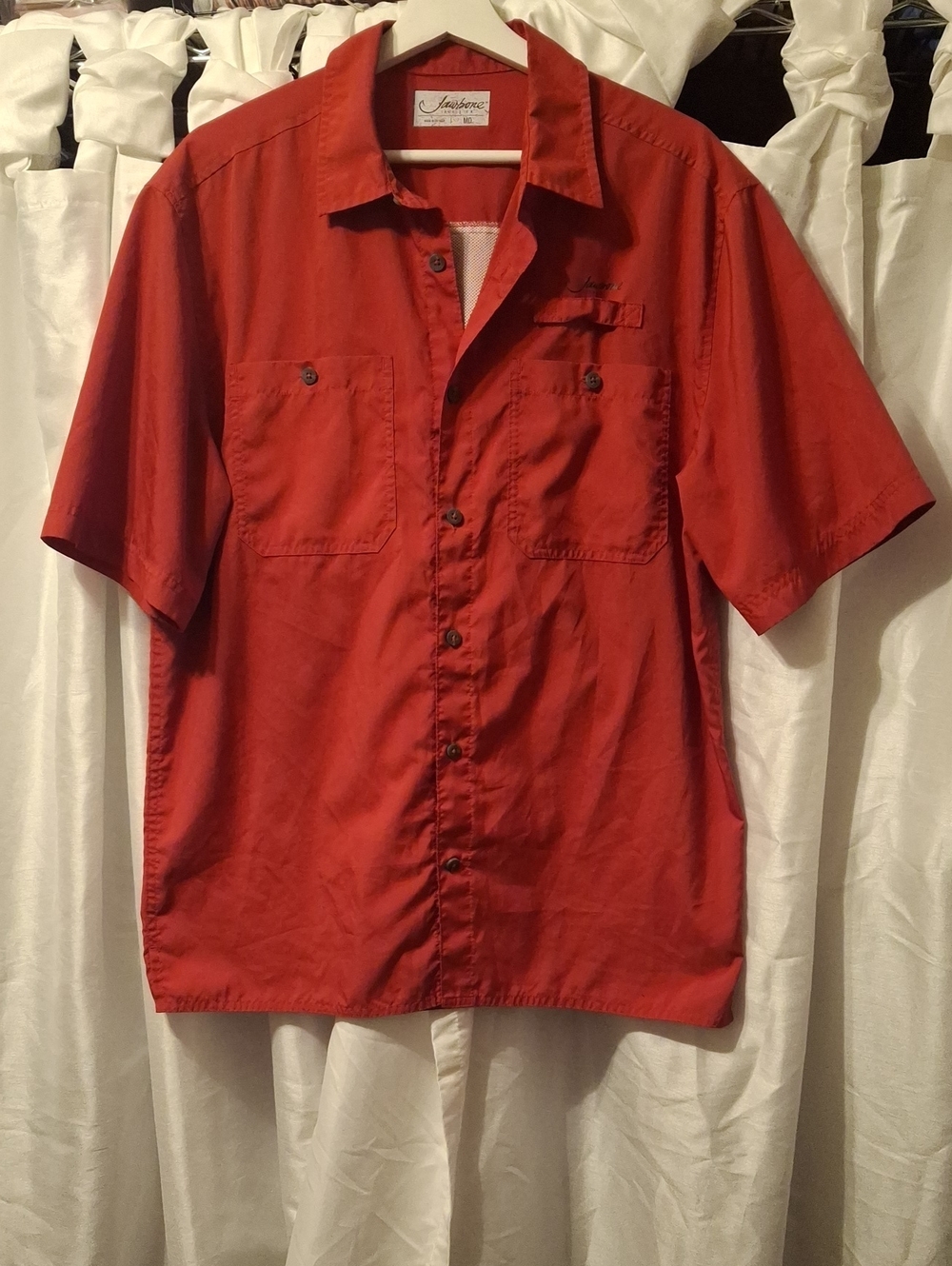 Men's Short-Sleeve Casual Button-Down Shirt — Red